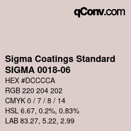 カラーコード: Sigma Coatings Standard - SIGMA 0018-06 | qconv.com