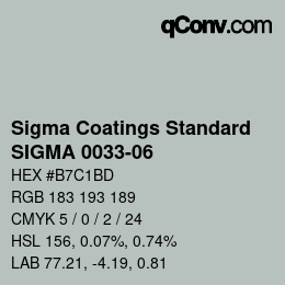 カラーコード: Sigma Coatings Standard - SIGMA 0033-06 | qconv.com