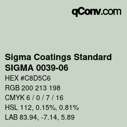 カラーコード: Sigma Coatings Standard - SIGMA 0039-06 | qconv.com