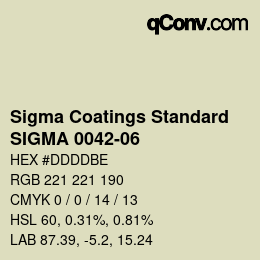 カラーコード: Sigma Coatings Standard - SIGMA 0042-06 | qconv.com