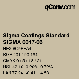 カラーコード: Sigma Coatings Standard - SIGMA 0047-06 | qconv.com