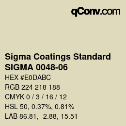 カラーコード: Sigma Coatings Standard - SIGMA 0048-06 | qconv.com