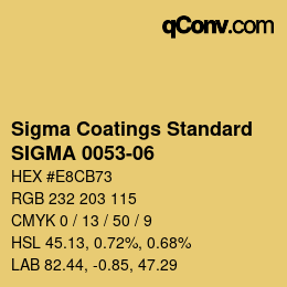 カラーコード: Sigma Coatings Standard - SIGMA 0053-06 | qconv.com