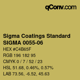 カラーコード: Sigma Coatings Standard - SIGMA 0055-06 | qconv.com