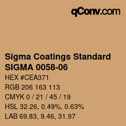 カラーコード: Sigma Coatings Standard - SIGMA 0058-06 | qconv.com