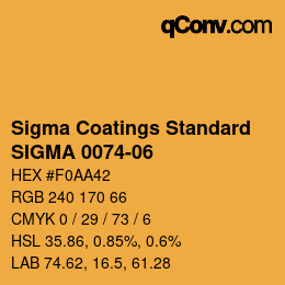 カラーコード: Sigma Coatings Standard - SIGMA 0074-06 | qconv.com