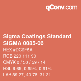 カラーコード: Sigma Coatings Standard - SIGMA 0085-06 | qconv.com