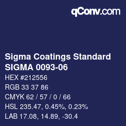 カラーコード: Sigma Coatings Standard - SIGMA 0093-06 | qconv.com
