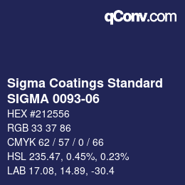 カラーコード: Sigma Coatings Standard - SIGMA 0093-06 | qconv.com