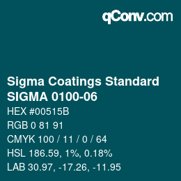 カラーコード: Sigma Coatings Standard - SIGMA 0100-06 | qconv.com