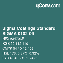 カラーコード: Sigma Coatings Standard - SIGMA 0102-06 | qconv.com