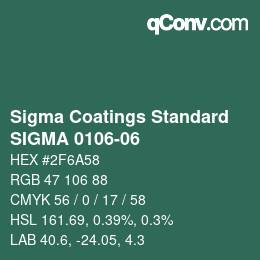 カラーコード: Sigma Coatings Standard - SIGMA 0106-06 | qconv.com