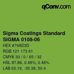 カラーコード: Sigma Coatings Standard - SIGMA 0108-06 | qconv.com