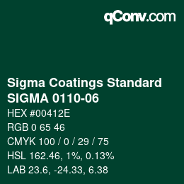 カラーコード: Sigma Coatings Standard - SIGMA 0110-06 | qconv.com