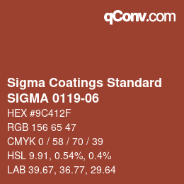 カラーコード: Sigma Coatings Standard - SIGMA 0119-06 | qconv.com