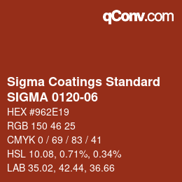 カラーコード: Sigma Coatings Standard - SIGMA 0120-06 | qconv.com