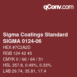 カラーコード: Sigma Coatings Standard - SIGMA 0124-06 | qconv.com