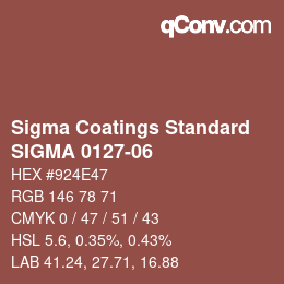 カラーコード: Sigma Coatings Standard - SIGMA 0127-06 | qconv.com