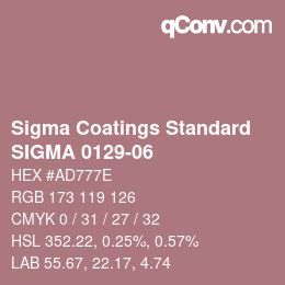 カラーコード: Sigma Coatings Standard - SIGMA 0129-06 | qconv.com