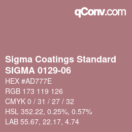 カラーコード: Sigma Coatings Standard - SIGMA 0129-06 | qconv.com