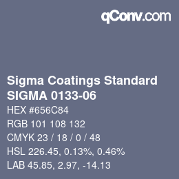カラーコード: Sigma Coatings Standard - SIGMA 0133-06 | qconv.com