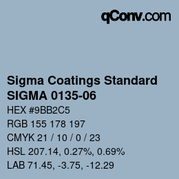 カラーコード: Sigma Coatings Standard - SIGMA 0135-06 | qconv.com