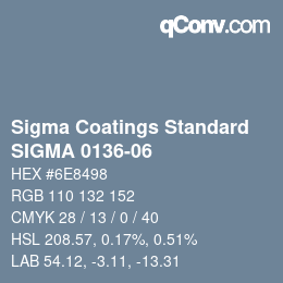 カラーコード: Sigma Coatings Standard - SIGMA 0136-06 | qconv.com