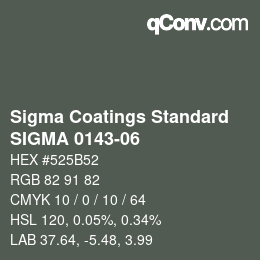 カラーコード: Sigma Coatings Standard - SIGMA 0143-06 | qconv.com