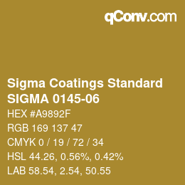 カラーコード: Sigma Coatings Standard - SIGMA 0145-06 | qconv.com