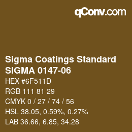 Color code: Sigma Coatings Standard - SIGMA 0147-06 | qconv.com