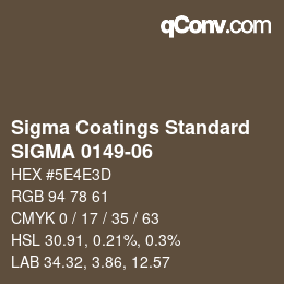カラーコード: Sigma Coatings Standard - SIGMA 0149-06 | qconv.com