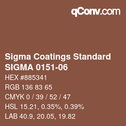 カラーコード: Sigma Coatings Standard - SIGMA 0151-06 | qconv.com