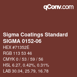 カラーコード: Sigma Coatings Standard - SIGMA 0152-06 | qconv.com