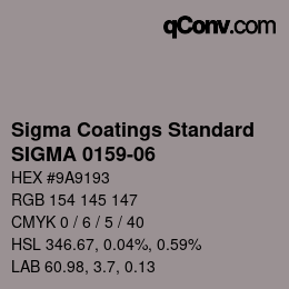 カラーコード: Sigma Coatings Standard - SIGMA 0159-06 | qconv.com