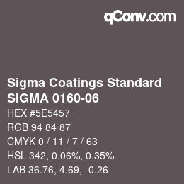 カラーコード: Sigma Coatings Standard - SIGMA 0160-06 | qconv.com