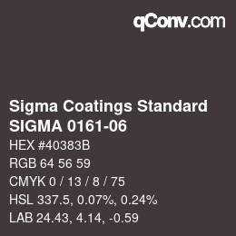 カラーコード: Sigma Coatings Standard - SIGMA 0161-06 | qconv.com
