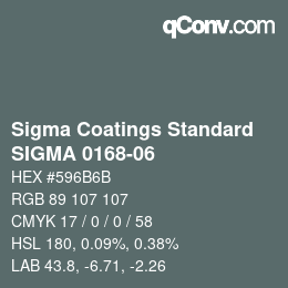 カラーコード: Sigma Coatings Standard - SIGMA 0168-06 | qconv.com