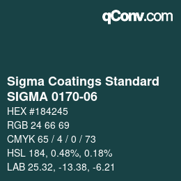 Color code: Sigma Coatings Standard - SIGMA 0170-06 | qconv.com