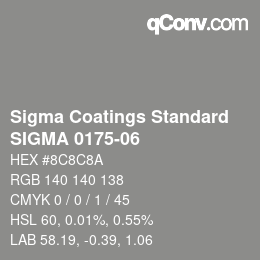 カラーコード: Sigma Coatings Standard - SIGMA 0175-06 | qconv.com