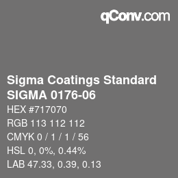カラーコード: Sigma Coatings Standard - SIGMA 0176-06 | qconv.com