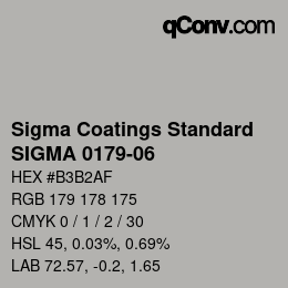 Color code: Sigma Coatings Standard - SIGMA 0179-06 | qconv.com