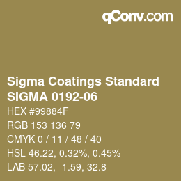 Farbcode: Sigma Coatings Standard - SIGMA 0192-06 | qconv.com