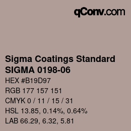 Color code: Sigma Coatings Standard - SIGMA 0198-06 | qconv.com