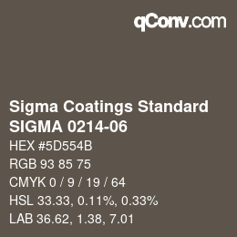 Color code: Sigma Coatings Standard - SIGMA 0214-06 | qconv.com