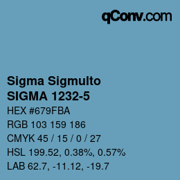 Farbcode: Sigma Sigmulto - SIGMA 1232-5 | qconv.com