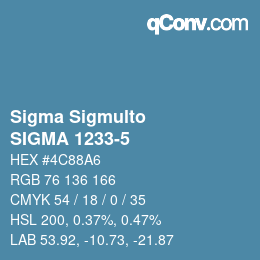 Código de color: Sigma Sigmulto - SIGMA 1233-5 | qconv.com