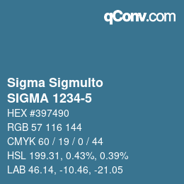 Código de color: Sigma Sigmulto - SIGMA 1234-5 | qconv.com