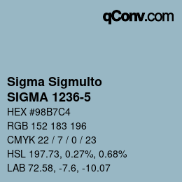 Farbcode: Sigma Sigmulto - SIGMA 1236-5 | qconv.com