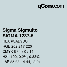 Código de color: Sigma Sigmulto - SIGMA 1237-5 | qconv.com