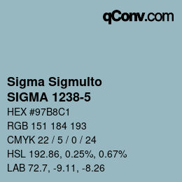 Farbcode: Sigma Sigmulto - SIGMA 1238-5 | qconv.com